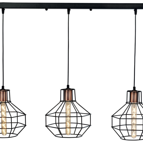 Φωτιστικό Πολύφωτο 3φ Μέταλλο μαύρο Ε27