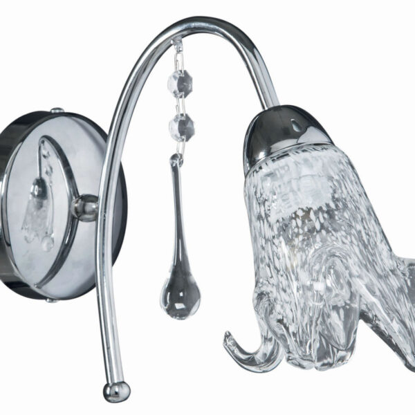 Απλίκα Μέταλλο χρώμιο Ε14 με γυαλί