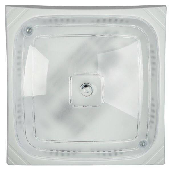 Πλαφονιέρα polycarbonate τετράγωνη λευκή 2xΕ27 Φ34