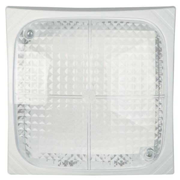 Πλαφονιέρα polycarbonate τετράγωνη λευκή 2xΕ27 Φ34