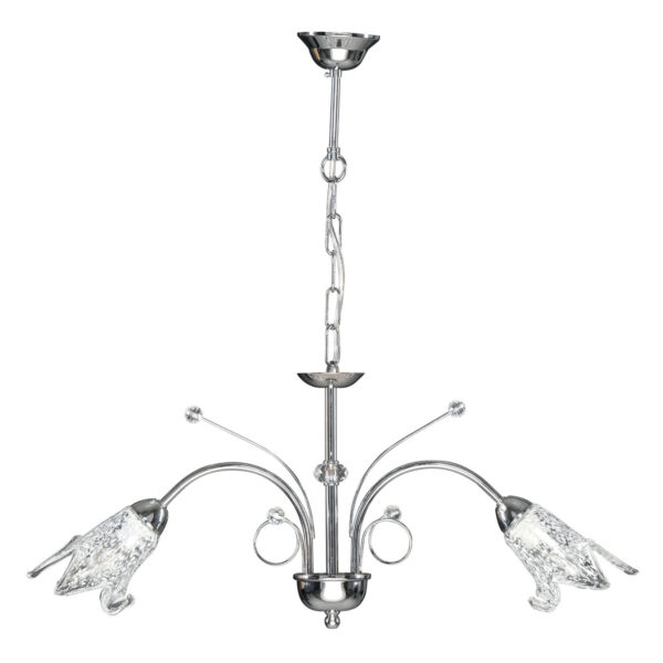 Φωτιστικό Πολύφωτο 2φ Μέταλλο χρώμιο/Γυαλί Ε14