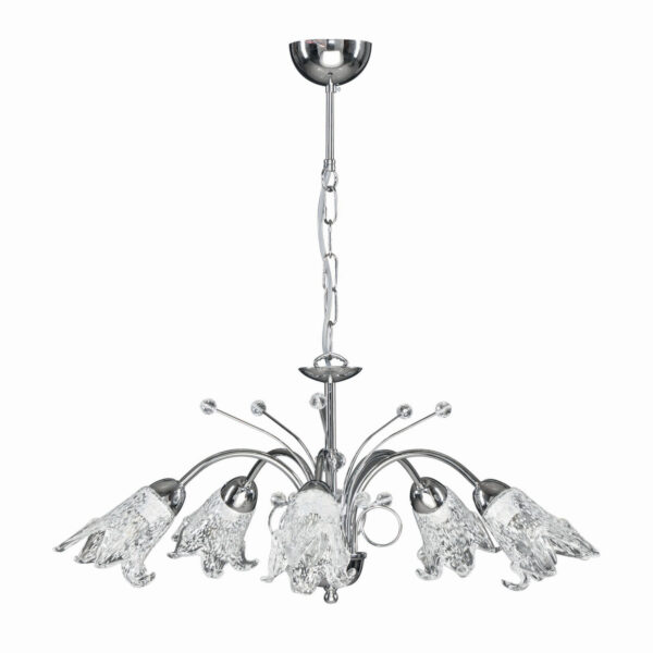 Φωτιστικό Πολύφωτο 5φ Μέταλλο χρώμιο/Γυαλί Ε14