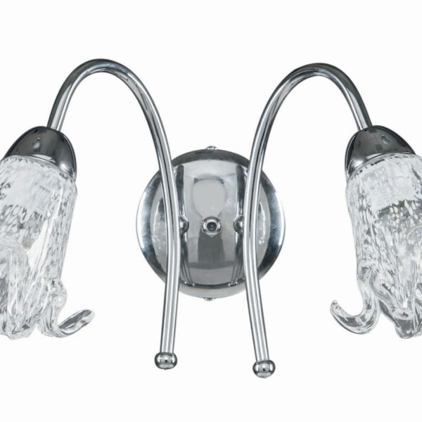 Απλίκα  Μέταλλο χρώμιο   2χΕ14 δίφωτη με γυαλί