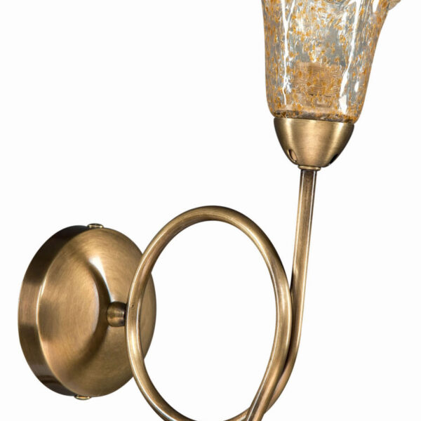 Απλίκα  Μέταλλο μπρονζέ  Ε14 μονόφωτη με γυαλί