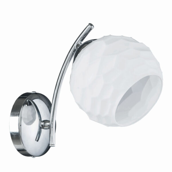 Απλίκα Μέταλλο χρώμιο Ε27 με γυαλί