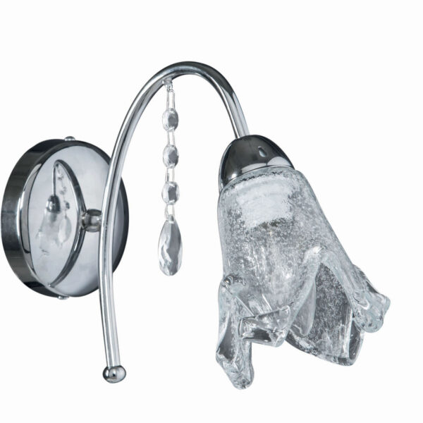 Απλίκα Μέταλλο χρώμιο Ε14 με γυαλί