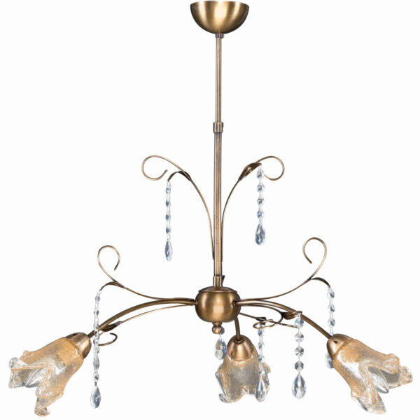 Φωτιστικό Πολύφωτο 3φ Μέταλλο μπρονζέ/Γυαλί Ε14