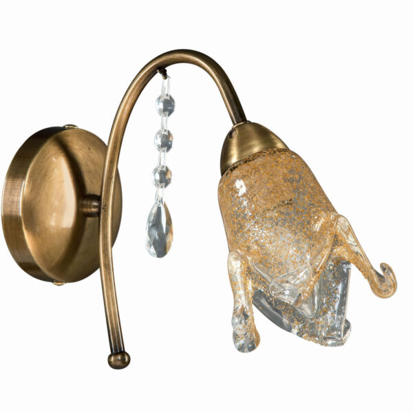 Απλίκα Μέταλλο μπρονζέ Ε14 με γυαλί