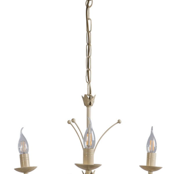 Φωτιστικό Πολύφωτο 3φ Μέταλλο κρεμ/ Πατίνα χρυσή Ε14