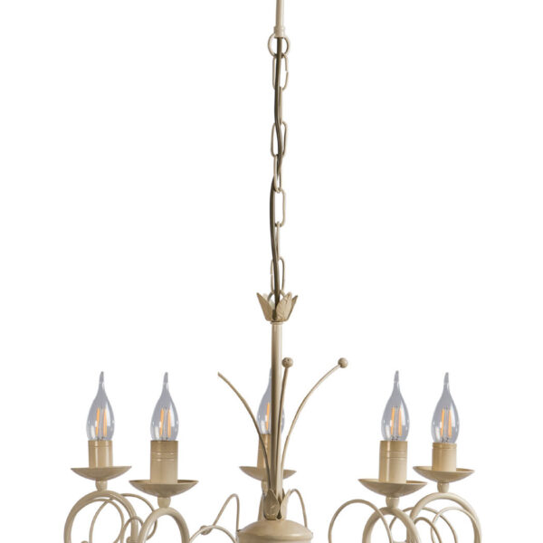 Φωτιστικό Πολύφωτο 5φ Μέταλλο κρεμ/πατίνα χρυσή Ε14