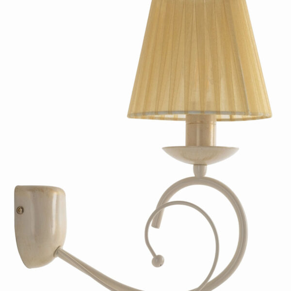 Απλίκα Μέταλλο κρεμ/πατ. χρυσή Ε14 με αμπαζούρ