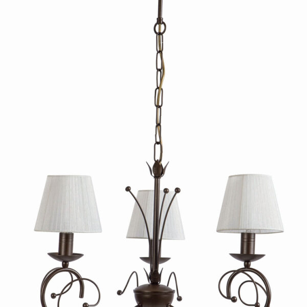 Φωτιστικό Πολύφωτο 3φ Μέταλλο καφέ με αμπαζούρ Ε14