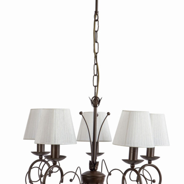 Φωτιστικό Πολύφωτο 5φ Μέταλλο καφέ με αμπαζούρ Ε14