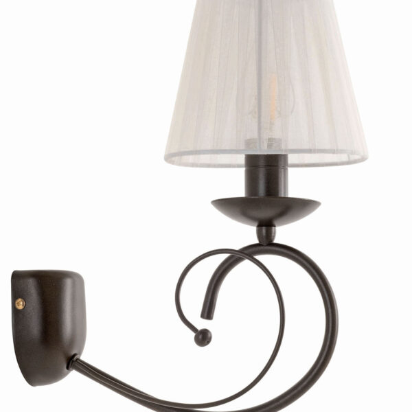 Απλίκα Μέταλλο καφέ Ε14 με αμπαζούρ