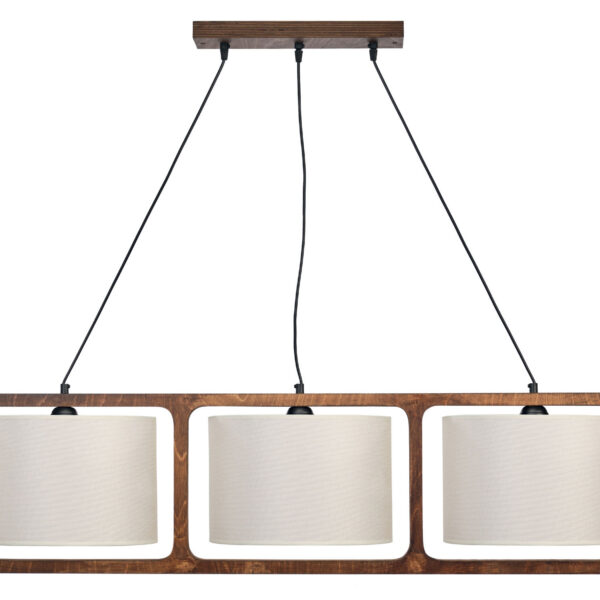 Φωτιστικό Πολύφωτο 3φ Ξύλο/Αμπαζούρ μπεζ Ε27