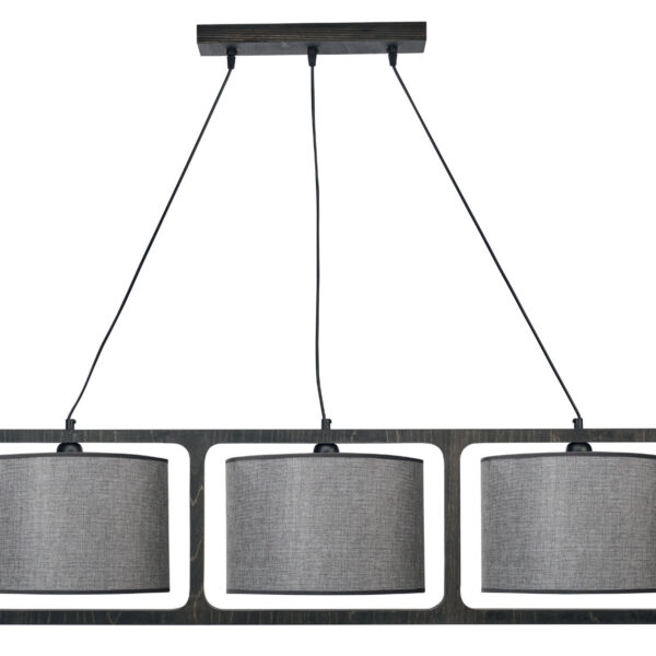 Φωτιστικό Πολύφωτο 3φ Ξύλο/Αμπαζούρ γκρι Ε27