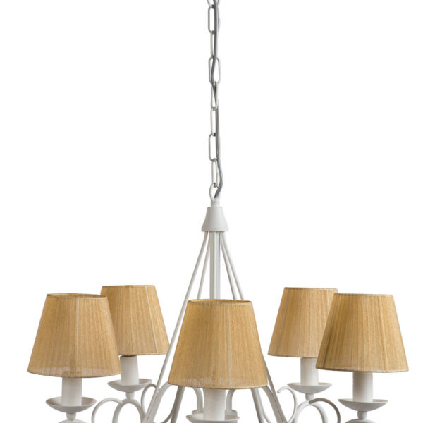 Φωτιστικό Πολύφωτο 5φ Μέταλλο λευκό με αμπαζούρ Ε14