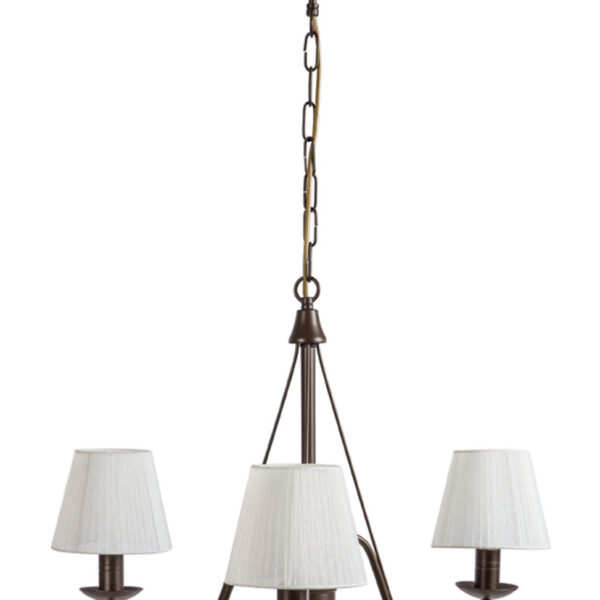 Φωτιστικό Πολύφωτο 3φ Μέταλλο καφέ με αμπαζούρ Ε14