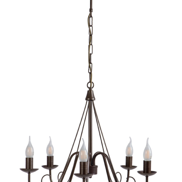 Φωτιστικό Πολύφωτο 5φ Μέταλλο καφέ Ε14