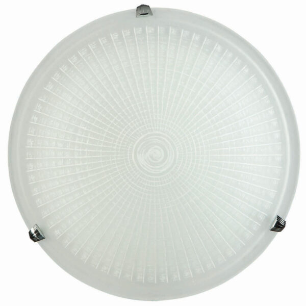 Φωτιστικό Πλαφονιέρα Γυαλί λευκό 2xΕ27 Φ40