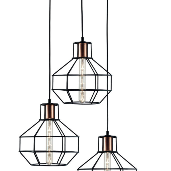 Φωτιστικό Πολύφωτο 3φ Μέταλλο μαύρο Ε27