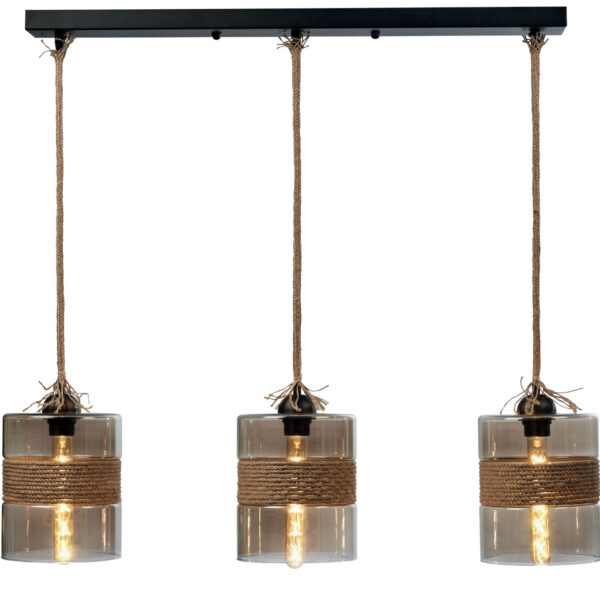 Φωτιστικό Πολύφωτο 3φ Μέταλλο μαύρο/Γυαλί Ε27