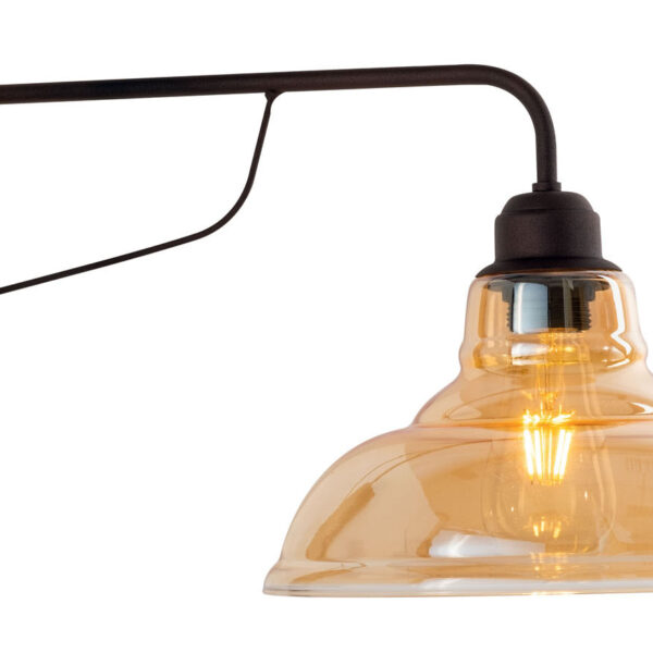 Απλίκα Γυαλί/Μέταλλο σκουριά Ε27