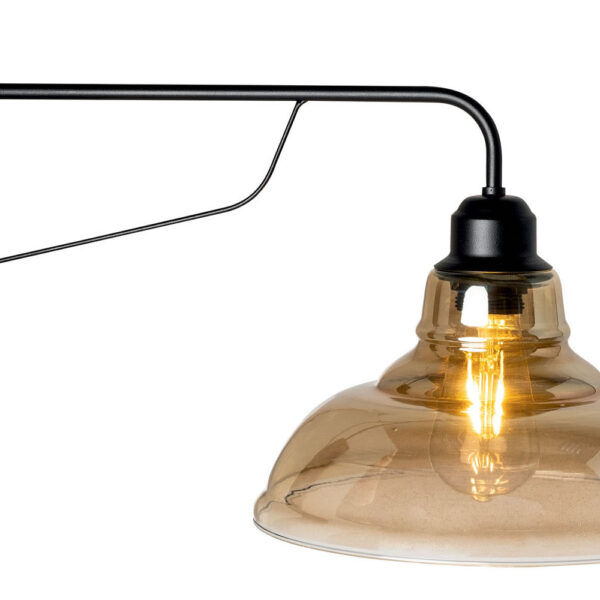 Απλίκα Γυαλί/Μέταλλο μαύρο Ε27