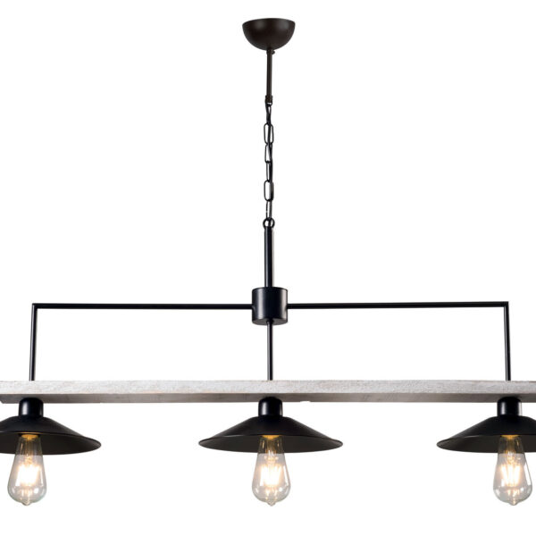 Φωτιστικό Πολύφωτο 3φ Ξύλο/Μέταλλο μαύρο Ε27