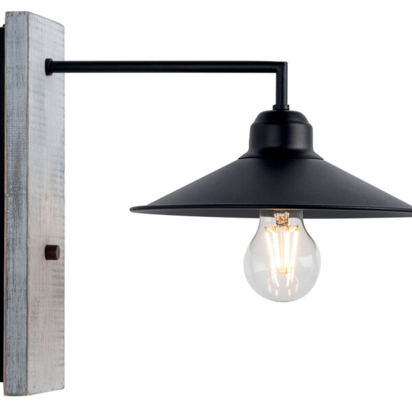 Απλίκα Ξύλο/Μέταλλο μαύρο Ε27