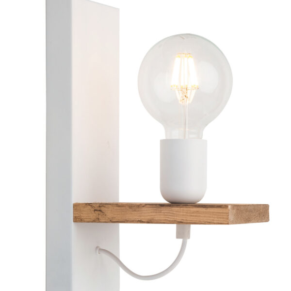 Απλίκα Ξύλο/Μέταλλο λευκό Ε27