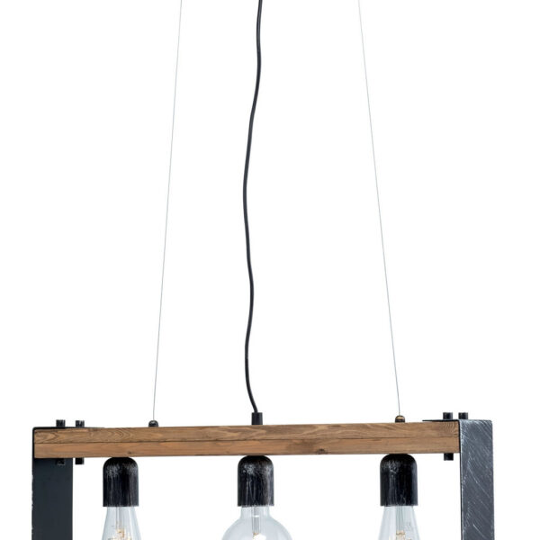 Φωτιστικό Πολύφωτο 3φ Ξύλο/Μέταλλο μαύρο/Πατίνα ασημί Ε27