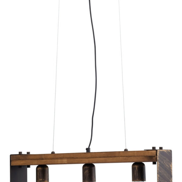 Φωτιστικό Πολύφωτο 3φ Ξύλο/Μέταλλο σκουριά/Πατίνα χρυσή Ε27