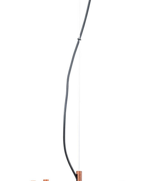 Φωτιστικό μονόφωτο ξύλο/μέταλλο χαλκός/πατίνα μαύρη Ε27 Φ25