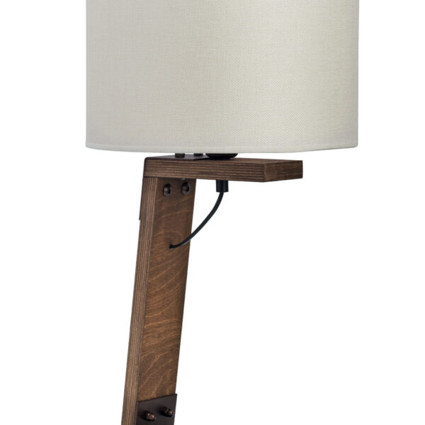 Επιτραπέζια λάμπα φωτιστικό ξύλο/αμπαζούρ μπεζ Ε27