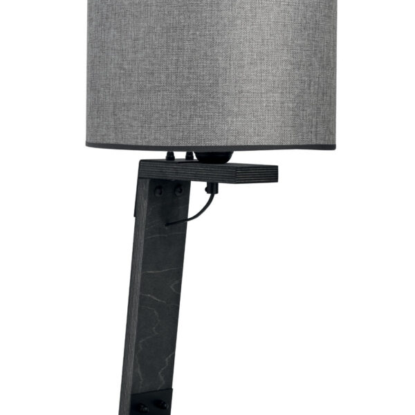 Επιτραπέζια λάμπα φωτιστικό ξύλο/αμπαζούρ γκρι Ε27