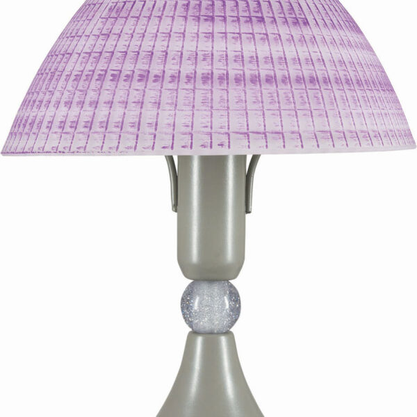 Φωτιστικό Πορτατίφ μέταλλο νικελ /γυαλί λιλά  Ε14