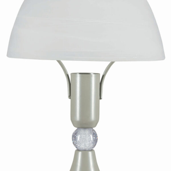 Φωτιστικό Πορτατίφ μέταλλο νίκελ/γυαλί λευκό Ε14