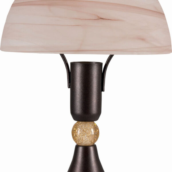 Φωτιστικό Πορτατίφ μέταλλο σκουριά/γυαλί καφέ Ε14