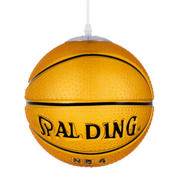 GloboStar® SPALDING NBA 00649 Μοντέρνο Κρεμαστό Παιδικό Φωτιστικό Οροφής Μονόφωτο Πορτοκαλί Γυάλινο Φ25 x Υ25cm