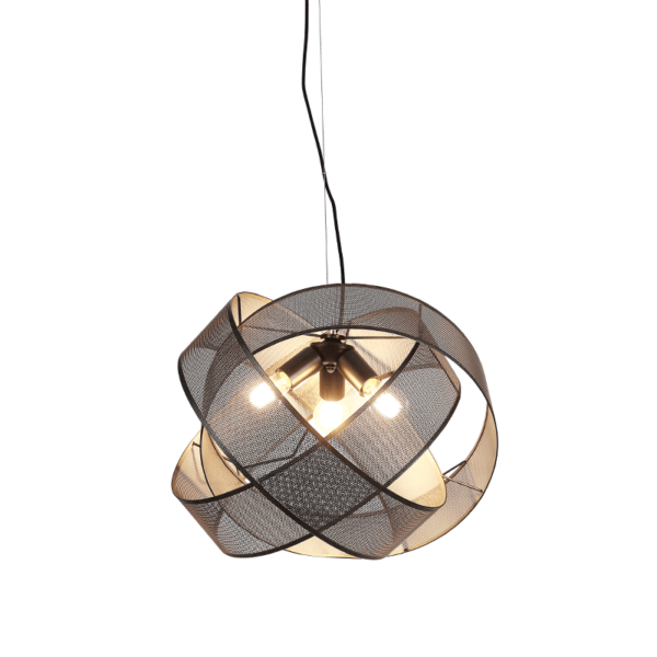 ^ΚΡΕΜΑΣΤΟ Φ/Σ 3ΧΕ27 ΜΑΥΡΟ ΜΕΤΑΛΛΟ D52XH120CM VITRUVIUS