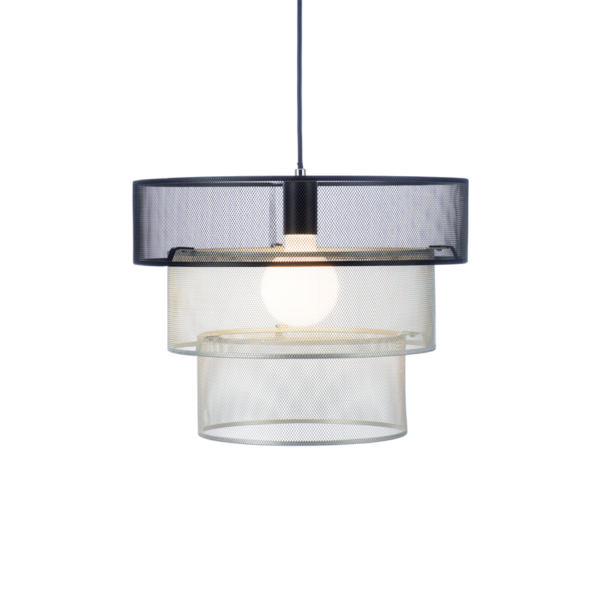 ^ΚΡΕΜΑΣΤΟ Φ/Σ 1ΧΕ27 ΑΣΗΜΙ+ΜΑΥΡΟ ΜΕΤΑΛΛΙΚΟ D40XH120CM FONS