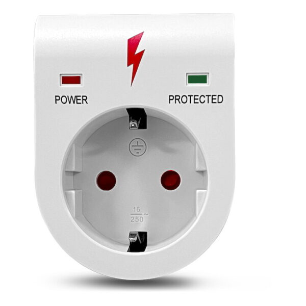 Πρίζα σούκο με προστασία υπέρτασης λευκή